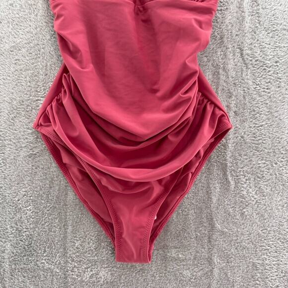 CupShe Swimsuit Women L Soft Red One Piece Halter Key Hole Padded - Picture 4 of 14